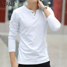 Load image into Gallery viewer, 2019 New Men's Autumn Linen t shirts Male Long Sleeve Chinese Style Tops tshirt Solid Color White Linen Cotton t shirt M-3XL