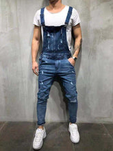Load image into Gallery viewer, 2019 HOT New Style Men's Ripped Jeans Jumpsuits Hi Street Distressed Denim Bib Overalls For Man Suspender Pants