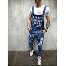 Load image into Gallery viewer, 2019 HOT New Style Men's Ripped Jeans Jumpsuits Hi Street Distressed Denim Bib Overalls For Man Suspender Pants