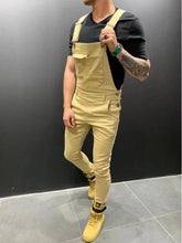 Load image into Gallery viewer, 2019 HOT New Style Men's Ripped Jeans Jumpsuits Hi Street Distressed Denim Bib Overalls For Man Suspender Pants