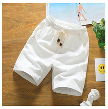 Load image into Gallery viewer, 2020 Summer New Cotton Shorts Loose Men's Casual Shorts Black White Drawstring Waist Solid Bermuda Shorts Men Plus Size 4XL 5XL
