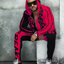 Load image into Gallery viewer, ZOGAA Tracksuit Men's Spring Autumn Casual Men Fitness Sweatsuit Sets Letter Patchwork Hooded Sweatshirt+Sweatpants Sports Suit
