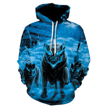 Load image into Gallery viewer, 2020 men's and women's casual round-neck hooded sweatshirts fashion 3D animal spitfire Wolf sports hoodies
