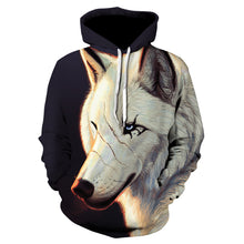 Load image into Gallery viewer, 2020 men's and women's casual round-neck hooded sweatshirts fashion 3D animal spitfire Wolf sports hoodies