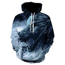 Load image into Gallery viewer, 2020 men's and women's casual round-neck hooded sweatshirts fashion 3D animal spitfire Wolf sports hoodies