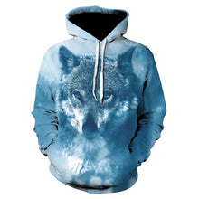 Load image into Gallery viewer, 2020 men's and women's casual round-neck hooded sweatshirts fashion 3D animal spitfire Wolf sports hoodies