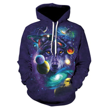 Load image into Gallery viewer, 2020 men's and women's casual round-neck hooded sweatshirts fashion 3D animal spitfire Wolf sports hoodies