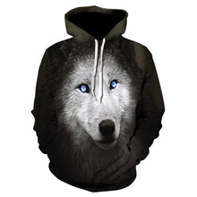 Load image into Gallery viewer, 2020 men's and women's casual round-neck hooded sweatshirts fashion 3D animal spitfire Wolf sports hoodies