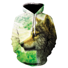 Load image into Gallery viewer, 2020 men's and women's casual round-neck hooded sweatshirts fashion 3D animal spitfire Wolf sports hoodies