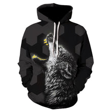 Load image into Gallery viewer, 2020 men's and women's casual round-neck hooded sweatshirts fashion 3D animal spitfire Wolf sports hoodies