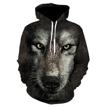 Load image into Gallery viewer, 2020 men's and women's casual round-neck hooded sweatshirts fashion 3D animal spitfire Wolf sports hoodies