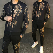 Load image into Gallery viewer, Tracksuit Male Tracksuit Asian Size Moda Hombre 2020 New Men's Set Autumn Man Sport 2 Piece Sets Sport Suit Jacket + Pants 5xl