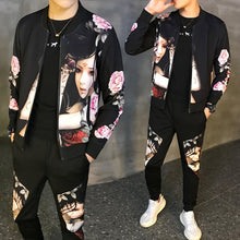 Load image into Gallery viewer, Tracksuit Male Tracksuit Asian Size Moda Hombre 2020 New Men's Set Autumn Man Sport 2 Piece Sets Sport Suit Jacket + Pants 5xl