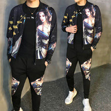 Load image into Gallery viewer, Tracksuit Male Tracksuit Asian Size Moda Hombre 2020 New Men's Set Autumn Man Sport 2 Piece Sets Sport Suit Jacket + Pants 5xl