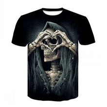 Load image into Gallery viewer, Camiseta de manga corta con estampado de calavera a la moda con logo popular de verano 2019 para hombres jóvenes