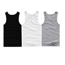 Load image into Gallery viewer, 3pcs/lot Men's Top Underwear Cotton Mens Sleeveless Muscle Vest Undershirts O-Neck Gymclothing Asian size Men Under shirt