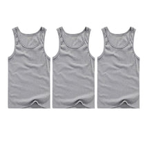 Load image into Gallery viewer, 3pcs/lot Men's Top Underwear Cotton Mens Sleeveless Muscle Vest Undershirts O-Neck Gymclothing Asian size Men Under shirt