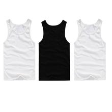 Load image into Gallery viewer, 3pcs/lot Men's Top Underwear Cotton Mens Sleeveless Muscle Vest Undershirts O-Neck Gymclothing Asian size Men Under shirt
