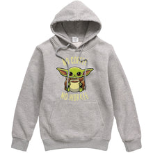 Load image into Gallery viewer, Funny Print NO COFFEE NO WORKEE Clothing Men Spring Autumn Warm Sweatshirts Stars Wars Mandalorian Baby Yoda Hoodies Streetwear