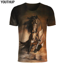 Load image into Gallery viewer, YOUTHUP 3D Animal Print T Shirt Men&#39;s Summer Short Sleeve Top Tees Fashion Horse Printed 3d tshirts Male Casual Tops
