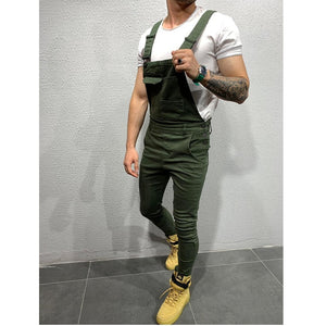 2019 HOT New Style Men's Ripped Jeans Jumpsuits Hi Street Distressed Denim Bib Overalls For Man Suspender Pants