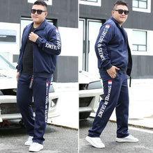 Load image into Gallery viewer, M-9XL Large Size Tracksuit Set Men Autumn Spring Sportwear Men Zipper Coat Pants 2 Piece Sets Sweat Suit Sporting Fitness Sets
