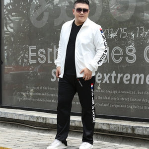 M-9XL Large Size Tracksuit Set Men Autumn Spring Sportwear Men Zipper Coat Pants 2 Piece Sets Sweat Suit Sporting Fitness Sets