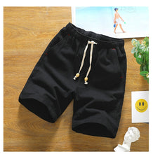 Load image into Gallery viewer, 2020 Summer New Cotton Shorts Loose Men&#39;s Casual Shorts Black White Drawstring Waist Solid Bermuda Shorts Men Plus Size 4XL 5XL
