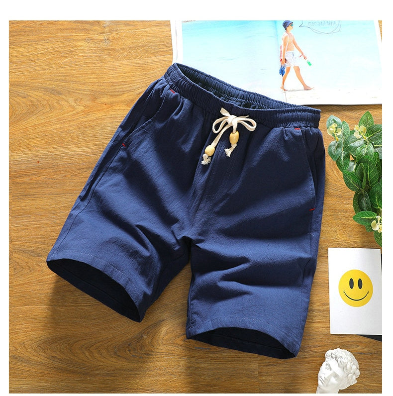 2020 Summer New Cotton Shorts Loose Men's Casual Shorts Black White Drawstring Waist Solid Bermuda Shorts Men Plus Size 4XL 5XL