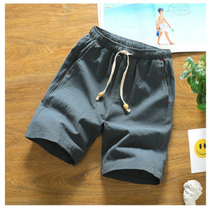 2020 Summer New Cotton Shorts Loose Men's Casual Shorts Black White Drawstring Waist Solid Bermuda Shorts Men Plus Size 4XL 5XL