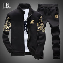 Load image into Gallery viewer, Men&#39;s Sportswear Sets 2019 Spring Autumn Male Casual Tracksuit Men 2 Piece Zipper Sweatshirt + Sweatpants Brand Track Suit Set
