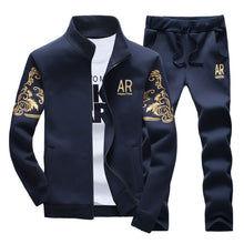 Load image into Gallery viewer, Men&#39;s Sportswear Sets 2019 Spring Autumn Male Casual Tracksuit Men 2 Piece Zipper Sweatshirt + Sweatpants Brand Track Suit Set
