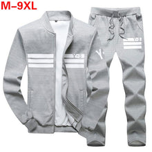 Load image into Gallery viewer, Plus Size 9XL 8XL Men&#39;s Sporting Suit Male Tracksuit Men Spring Autumn Casual Sportswear Big Size 2PC Jacket+Pants Clothing Sets
