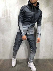 ZOGAA Men's Sportswear Two Piece Set Mens Casual Hooded Sports Wear Men's Tracksuit Training Sweat Suit Men Track Suit M-3XL