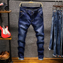 Load image into Gallery viewer, Spring Autu New Men&#39;s Elastic Cotton Stretch Jeans Pants Loose Fit Denim Trousers Men&#39;s Brand Fashion Wear and washed jean pants
