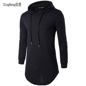 XingDeng Men's Autumn long sleeve Punk shirts Europe Street Hoodie fashion men hip hop hooded streetwear tee shirt top clothes