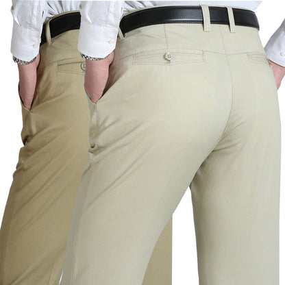 MRMT 2019 Brand Summer Men's Trousers Thin Casual Loose Solid Color Middle-aged High Waist Pants for Male Long Trouser