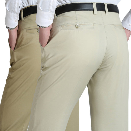 MRMT 2019 Brand Summer Men's Trousers Thin Casual Loose Solid Color Middle-aged High Waist Pants for Male Long Trouser