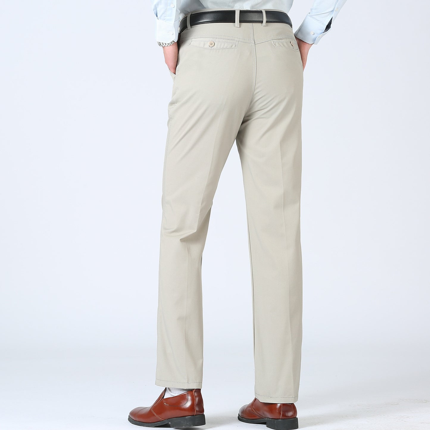 MRMT 2019 Brand Summer Men's Trousers Thin Casual Loose Solid Color Middle-aged High Waist Pants for Male Long Trouser