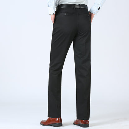 MRMT 2019 Brand Summer Men's Trousers Thin Casual Loose Solid Color Middle-aged High Waist Pants for Male Long Trouser