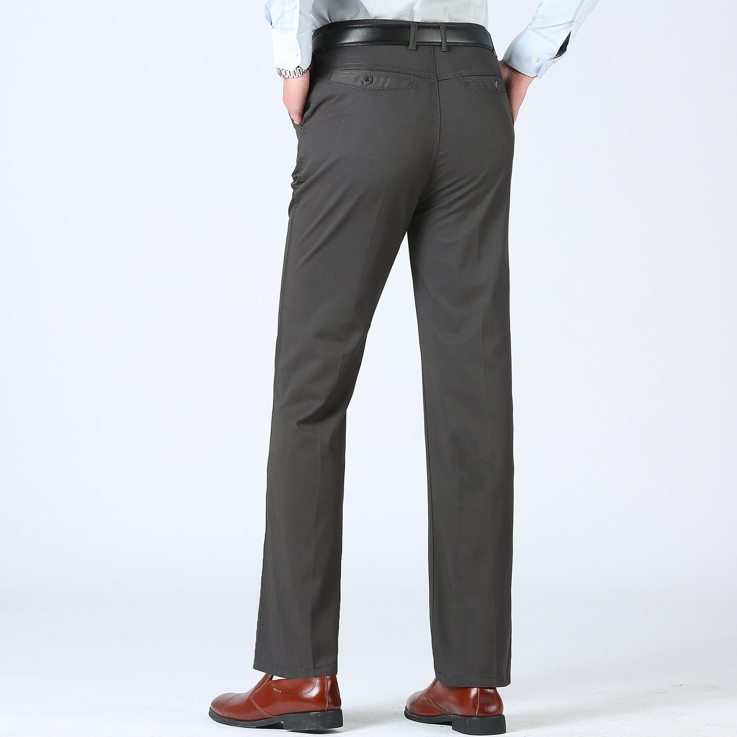 MRMT 2019 Brand Summer Men's Trousers Thin Casual Loose Solid Color Middle-aged High Waist Pants for Male Long Trouser