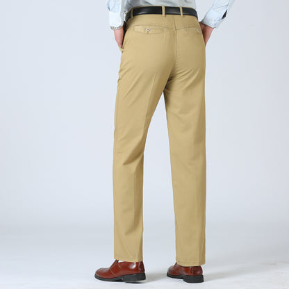MRMT 2019 Brand Summer Men's Trousers Thin Casual Loose Solid Color Middle-aged High Waist Pants for Male Long Trouser