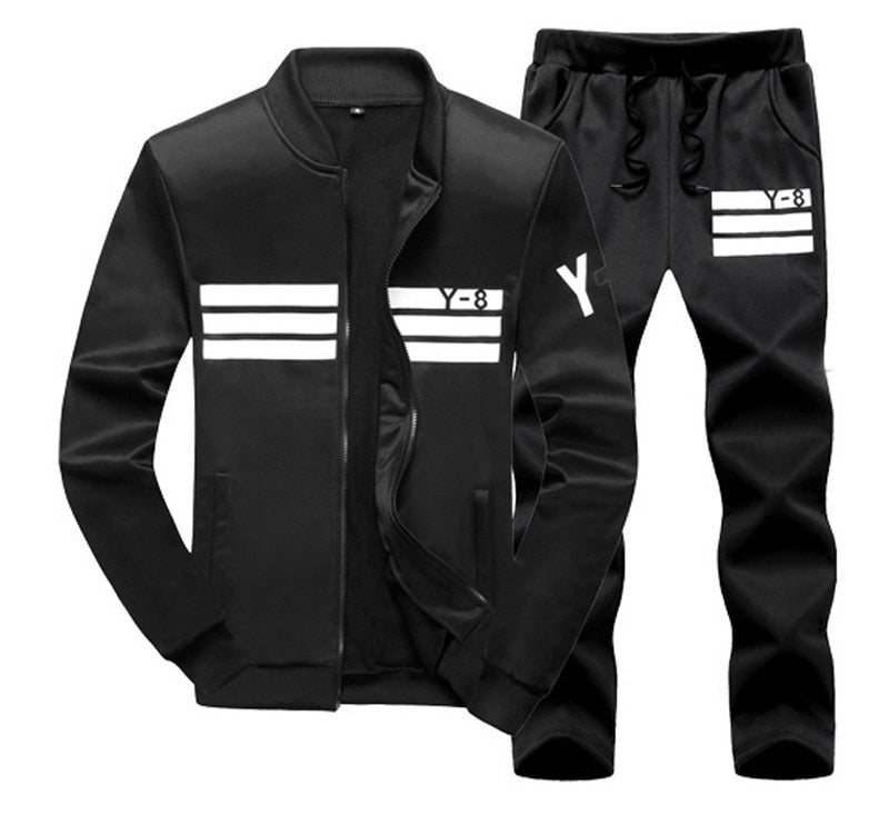 plus size M~8XL 9XL Men's Sportswear Sets Casual Tracksuit Male 2 Piece sets Sweatshirt+Pants outwear joggers sports suit men