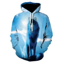 Load image into Gallery viewer, 2020 men&#39;s and women&#39;s casual round-neck hooded sweatshirts fashion 3D animal spitfire Wolf sports hoodies
