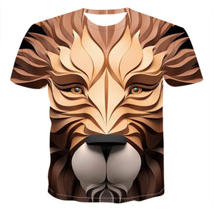 2020 New 3D Wolf Head Cool Men's T-Shirt Funny animal fashion unisex casual t-shirt Summer street quick-drying fashion t-shirt