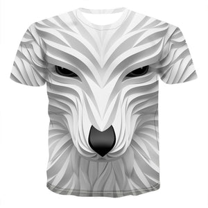 2020 New 3D Wolf Head Cool Men's T-Shirt Funny animal fashion unisex casual t-shirt Summer street quick-drying fashion t-shirt