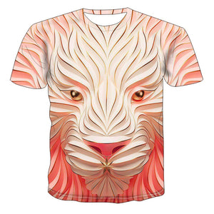 2020 New 3D Wolf Head Cool Men's T-Shirt Funny animal fashion unisex casual t-shirt Summer street quick-drying fashion t-shirt