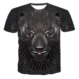 2020 New 3D Wolf Head Cool Men's T-Shirt Funny animal fashion unisex casual t-shirt Summer street quick-drying fashion t-shirt