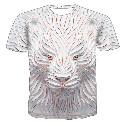 2020 New 3D Wolf Head Cool Men's T-Shirt Funny animal fashion unisex casual t-shirt Summer street quick-drying fashion t-shirt