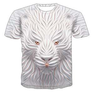 2020 New 3D Wolf Head Cool Men's T-Shirt Funny animal fashion unisex casual t-shirt Summer street quick-drying fashion t-shirt